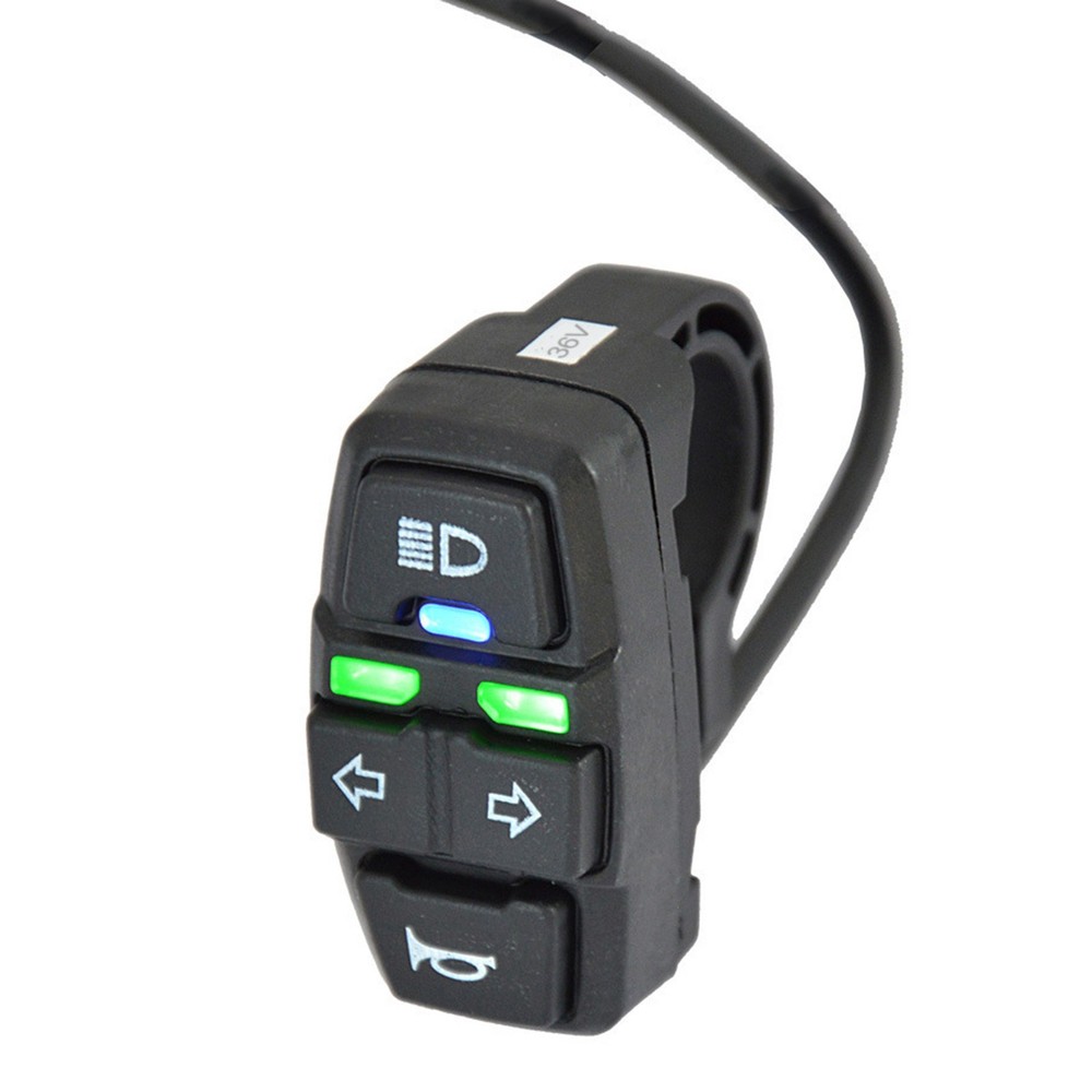 Compact Black Motorcycle Turn Signal Switch for Electric Bikes