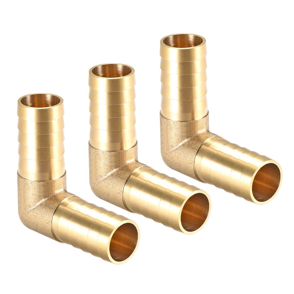 3pcs 19mm Barb Brass Hose Fitting 90 Degree Elbow Pipe Connector Coupler Tubing