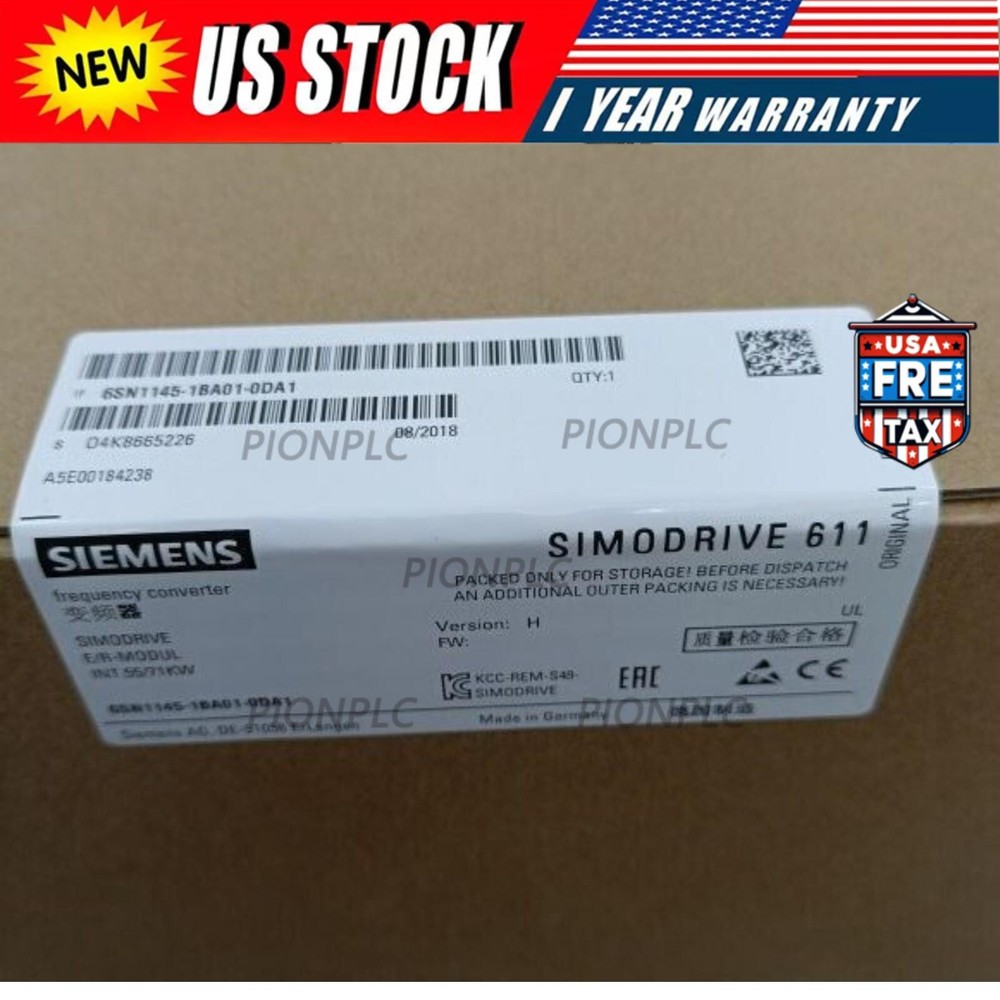 New Siemens 6SN1 145-1BA01-0DA1 6SN1145-1BA01-0DA1 INFEED/REGENERATIVE MODULE