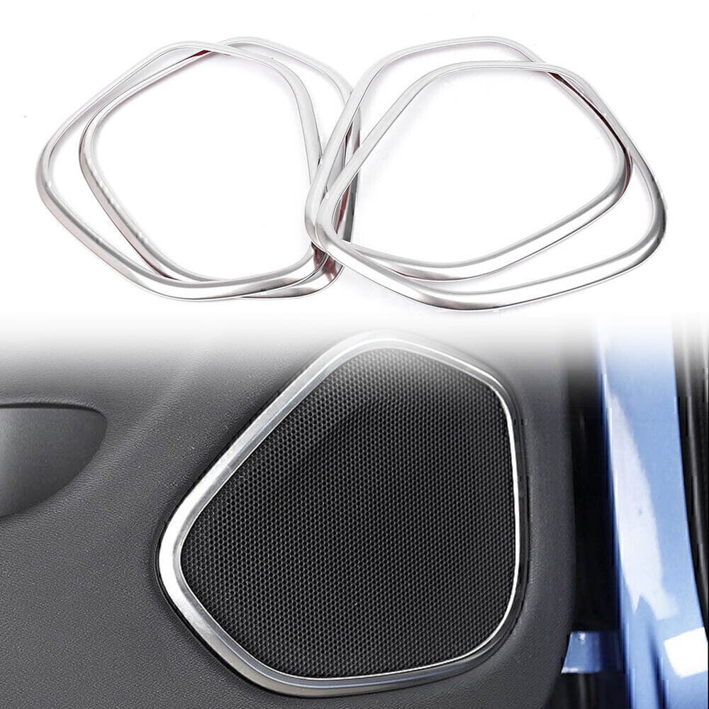Steel Interior Car Door Speaker Cover Trims For Volvo XC60 2018 4pcs Silver