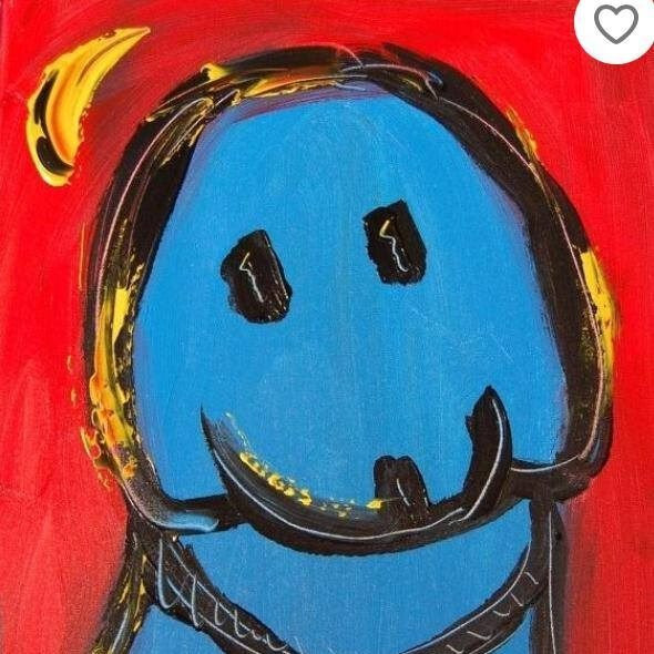 BLUE DOG  MARK KAZAV - ORIGINAL OIL PAINTING ABSTRACT MODERN ART jazz art trtr