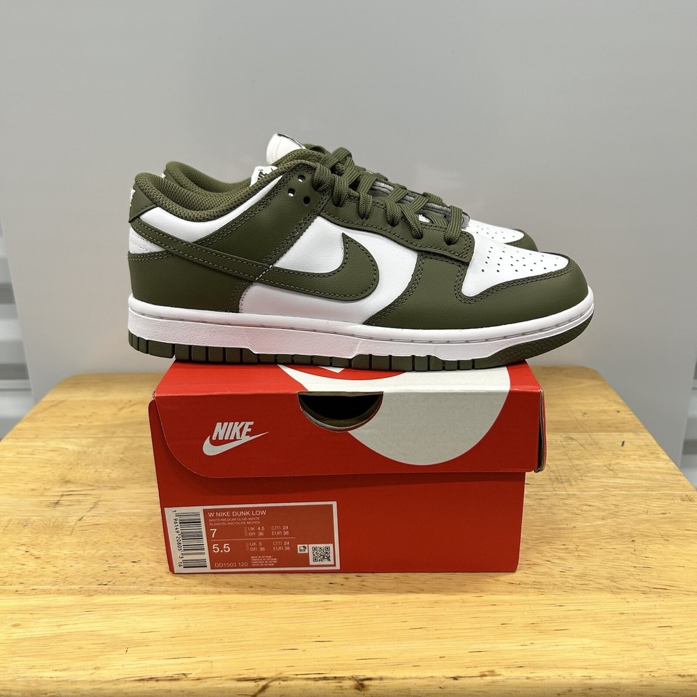 Nike Dunk Low Medium Olive Women DD1503-120 Sz 7W/5.5M NEW Authentic Unisex