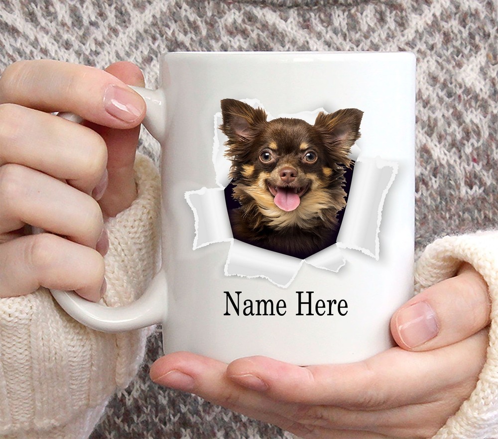 Funny Personalized Brown Chihuahua Custom Name Coffee Mug