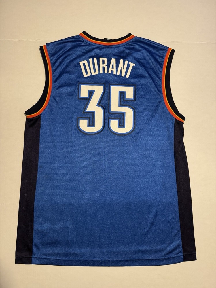 Kevin Durant OKC Thunder #35 Adidas Swingman Jersey Men’s Large Blue NBA
