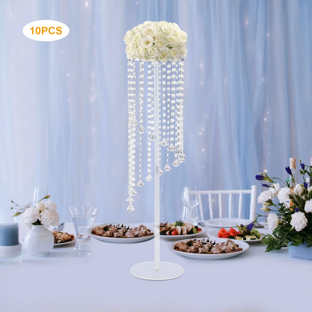 10* Crystal Flower Stand Wedding Centerpieces For Tables 80cm Tall Flower Stand