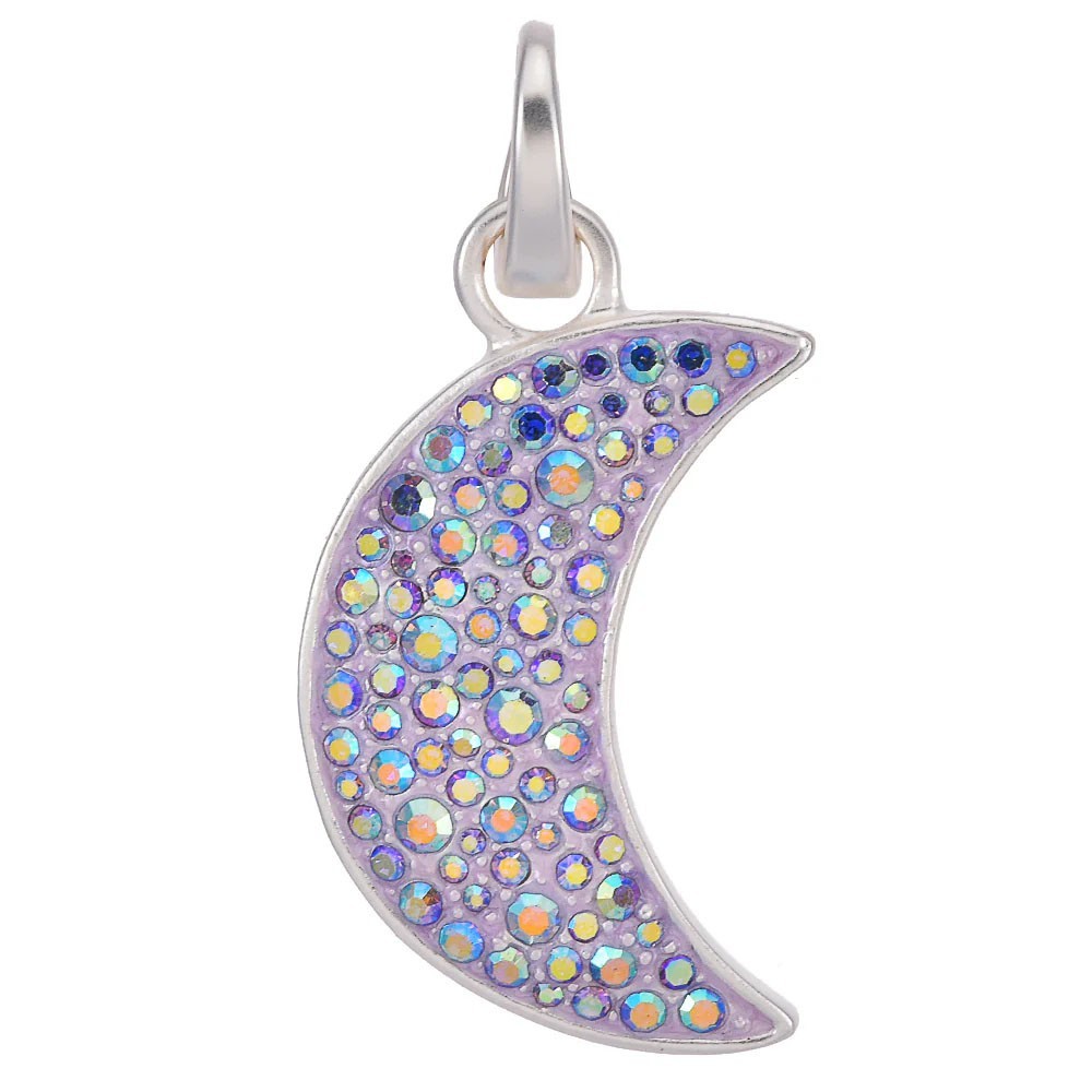 Kirks Folly Gemini Moon Open Ring Charm sterling silvertone / violet