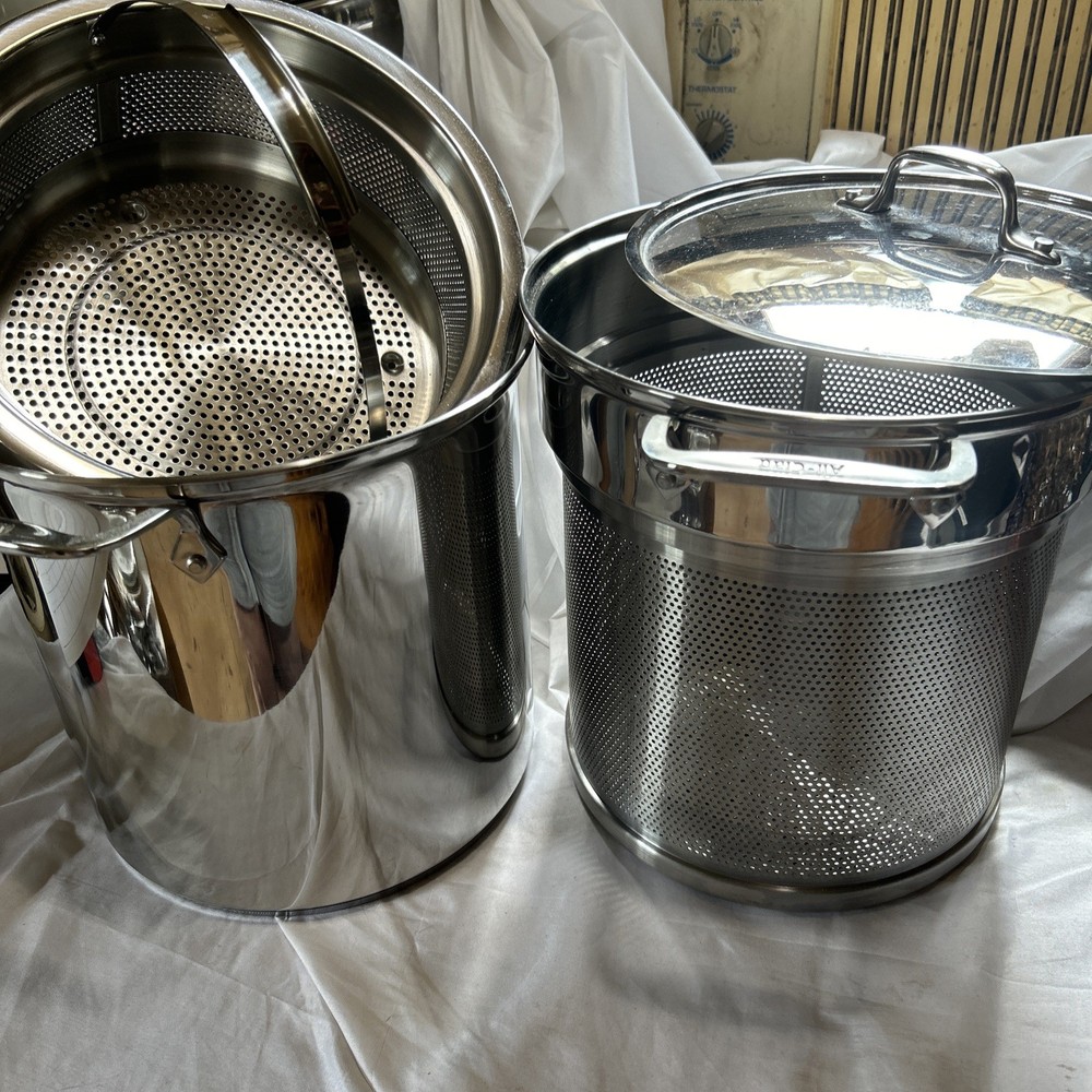 All-Clad 12 Qt Multi Cooker Steamer Pasta Strainer 4-Piece Set Made in USA