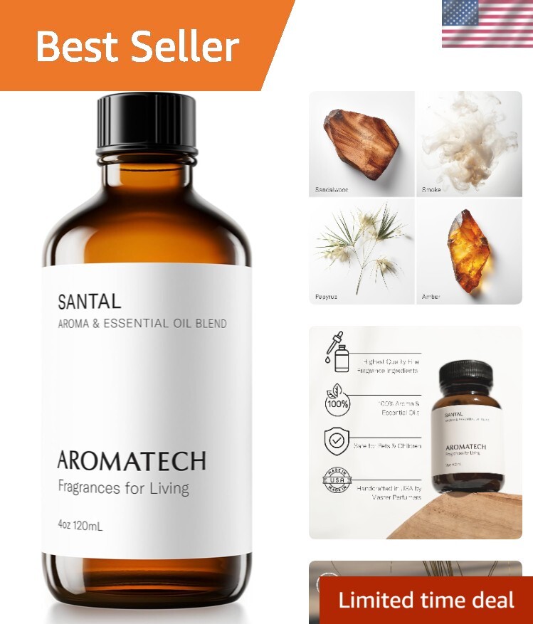 Santal Aroma Essential Oil Blend: Luxury Hotel Inspired Aromatherapy with Amb...