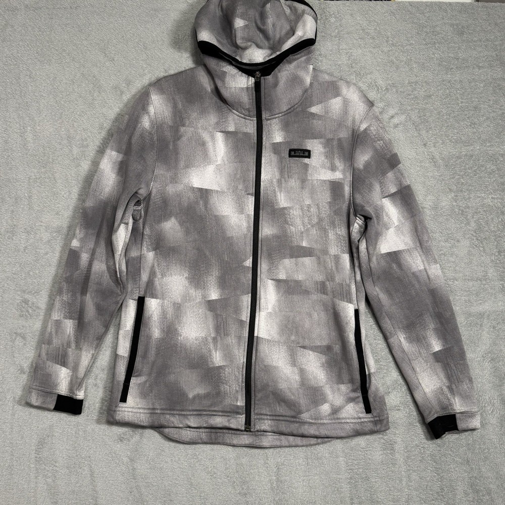 Nike LeBron James Therma Dri-Fit Full Zip Hoodie Jacket Gray Mens L -AV5896-092