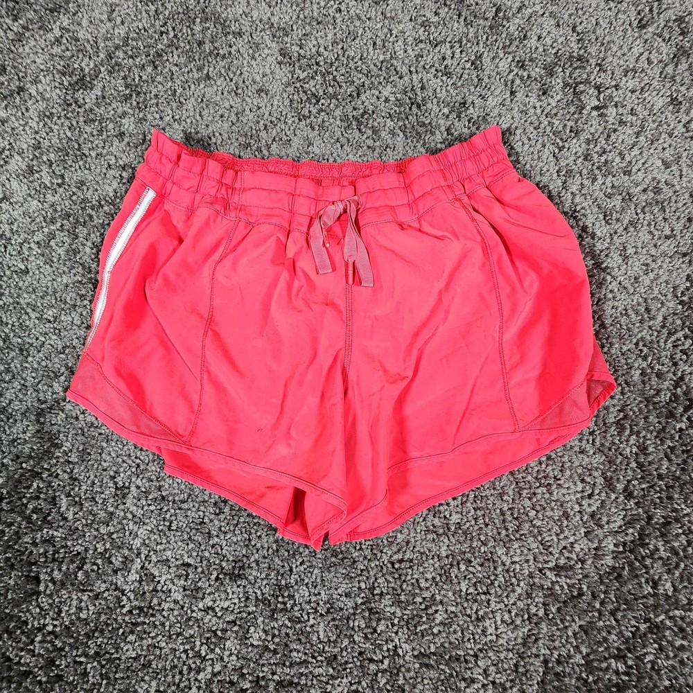 Lululemon Tracker V Running Shorts Women's 12 Red Athletic 4