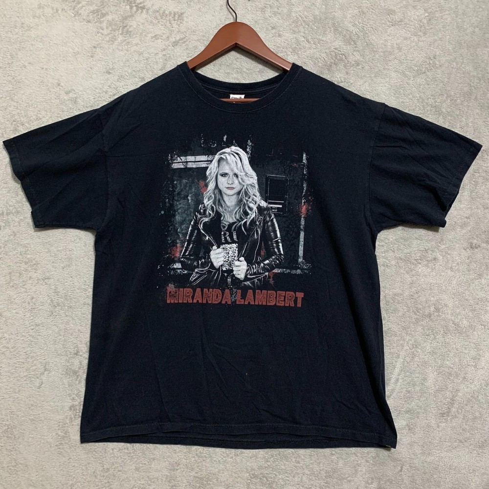 Vintage Anvil Tee Mens XL Black Miranda Lambert Preshrunk Short Sleeve Y2K