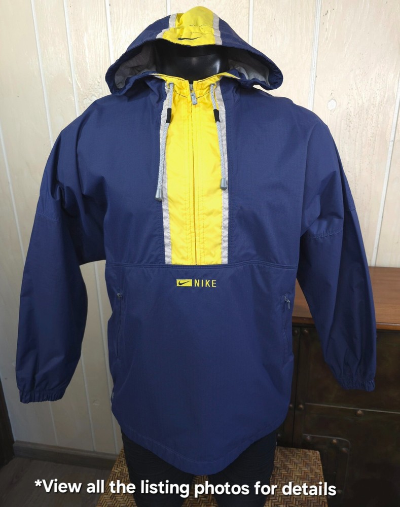 Vintage Nike Windbreaker Jacket Zip Hooded Pullover Men's Size M 90s Y2K **Note