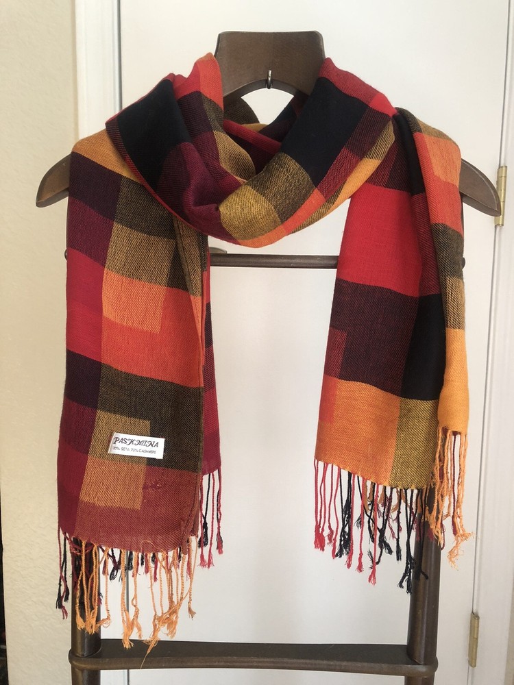 Women's Scarf-Stole from PASHMINA Multicolor Silk 30%, Cashmere 70% 73x28”