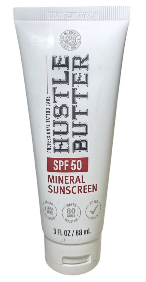 Hustle Butter SPF 50 Tattoo Sunscreen Lotion Fade Shield Hydrating 3oz 2028
