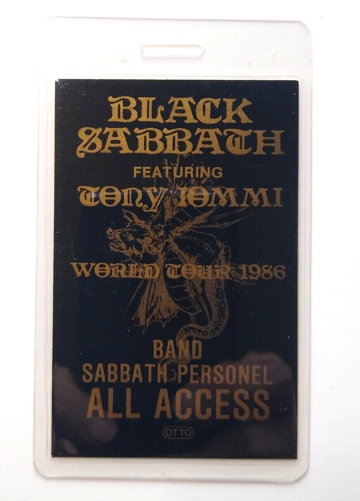 Black Sabbath Tony Iommi Backstage Pass Original 1986 Vintage UNUSED Heavy Metal