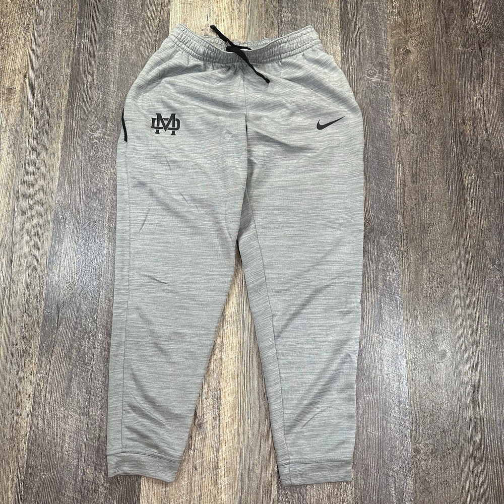 Nike Jogger Pants Men's M Heathered Grey Dri Fit Sportswear Gym Training Zip