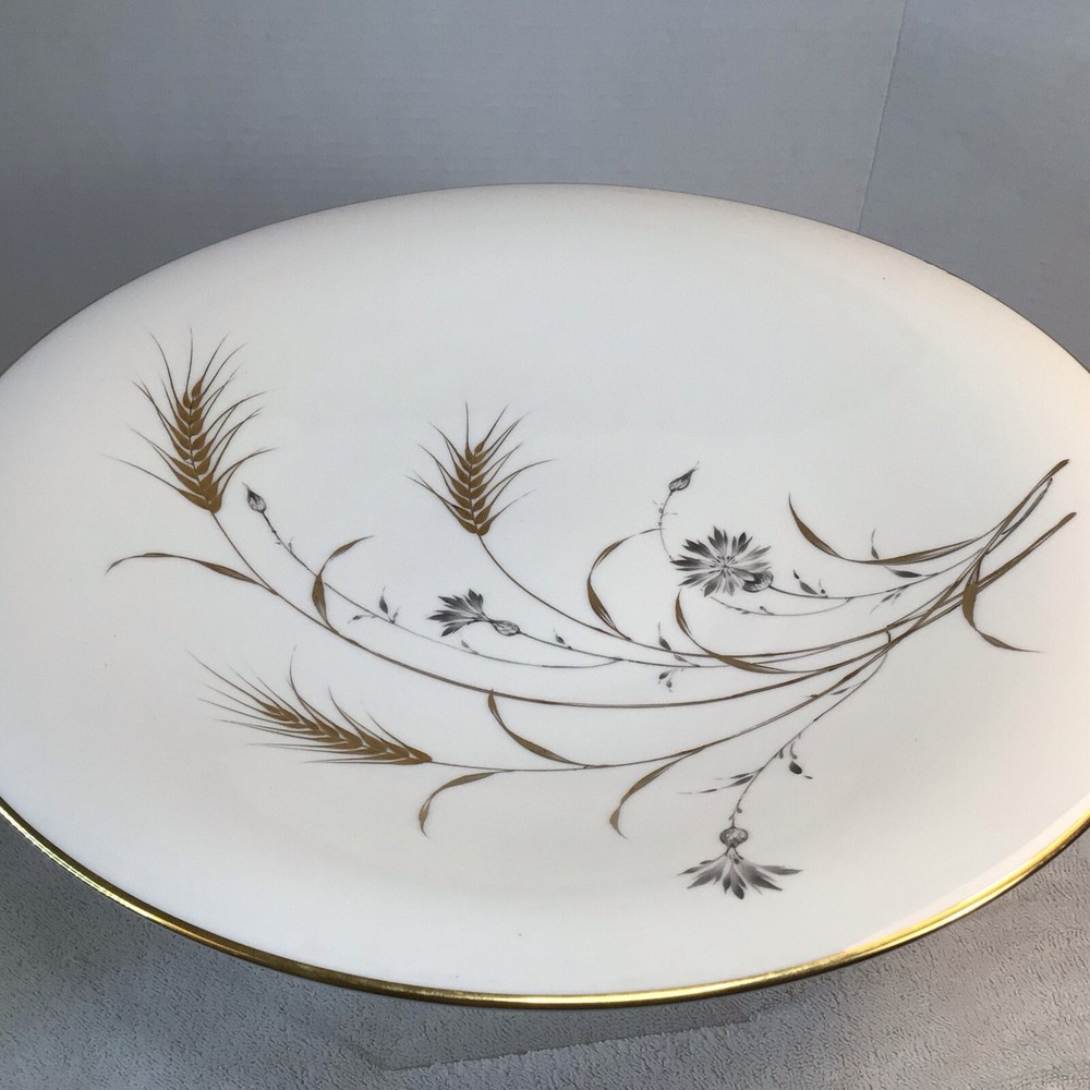 Henrich And Co Golden Harvest Porcelain Elegant Footed Cake Stand  