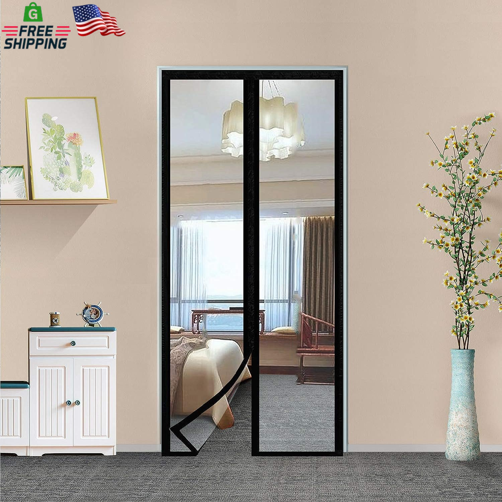 Transparent Insulated Curtain-Magnetic Thermal Cover, Screen Door Self-Closing P