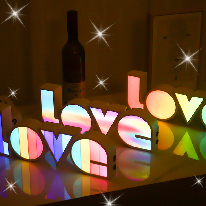 Valentines Day Decor LED LOVE Light Valentines Day Gift For Girlfriend Bithday W-image