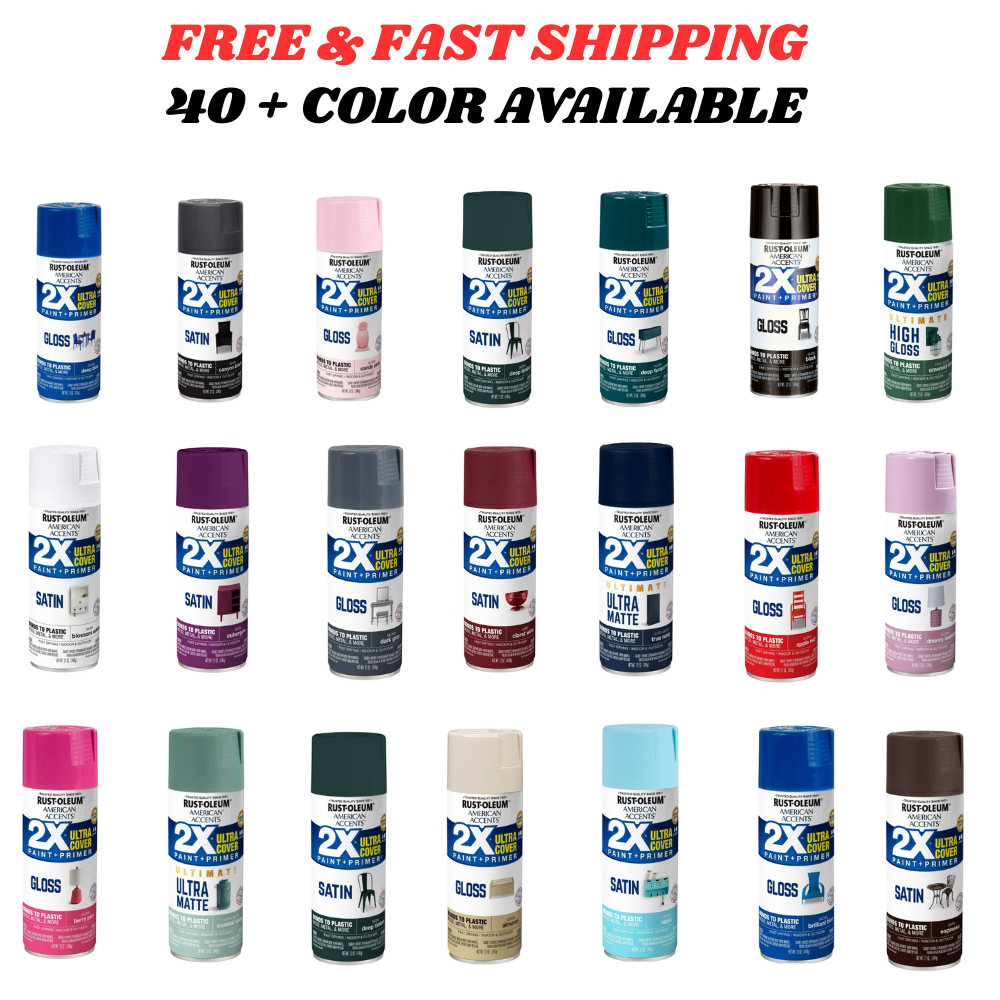 Rust-Oleum American Accents 2X Ultra Cover Spray Paint, 12oz, 40+ Colors