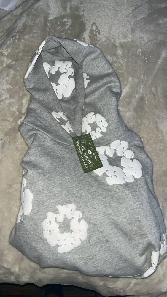 New Denim Tears Cotton Wreath Sweatshirt Hoodie Gray Size L
