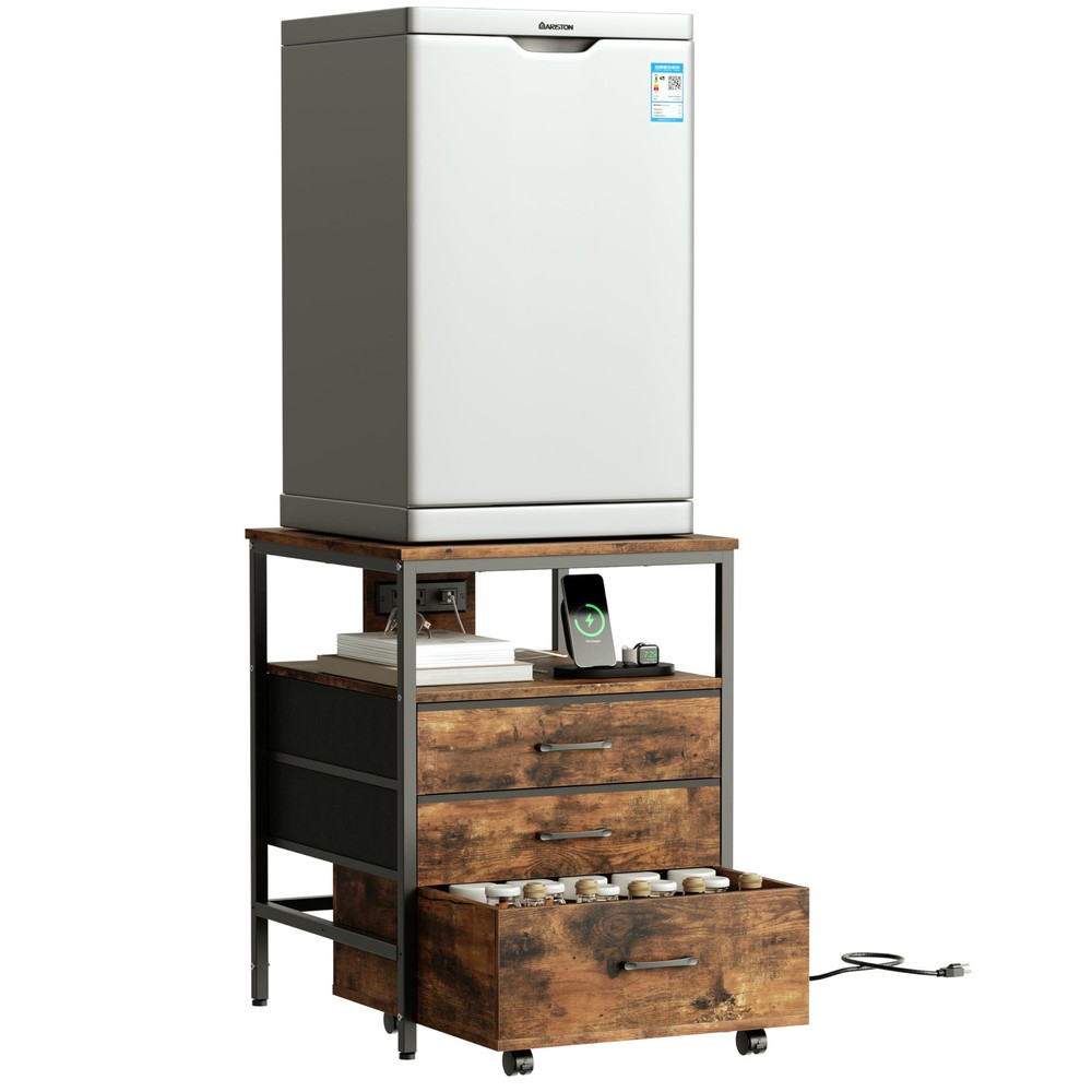 Compact 4-Tier Mini Fridge Stand with Ergonomic Storage Organizer