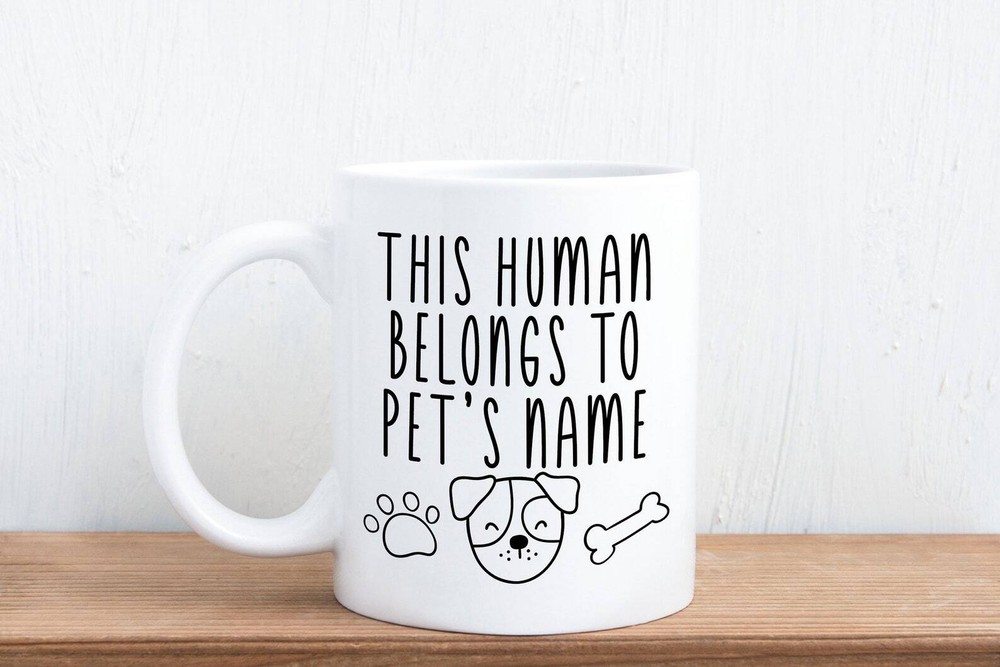 Personalised Dog Gift Mug This Human Belongs To