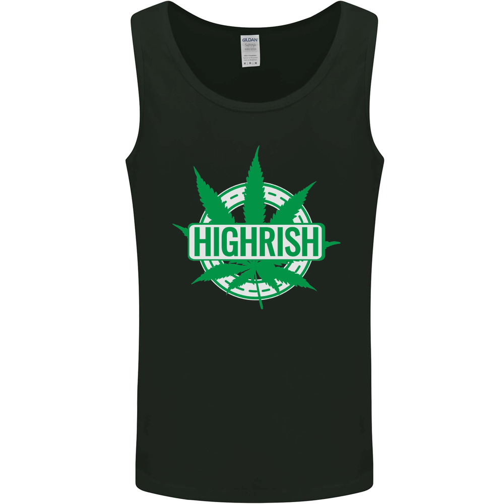 Highrish St Patricks Day Weed Drugs Funny Mens Vest Tank Top