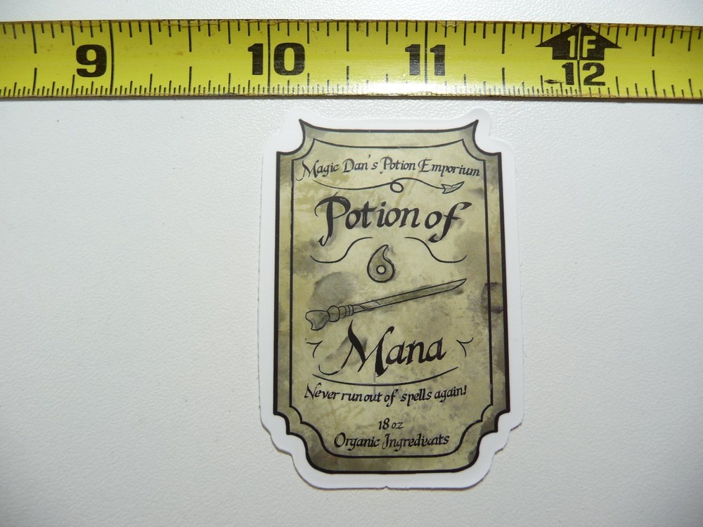 POTION OF MANA DECAL STICKER WITCHCRAFT POTION SPELL WITCH GOTH LABEL FUNNY