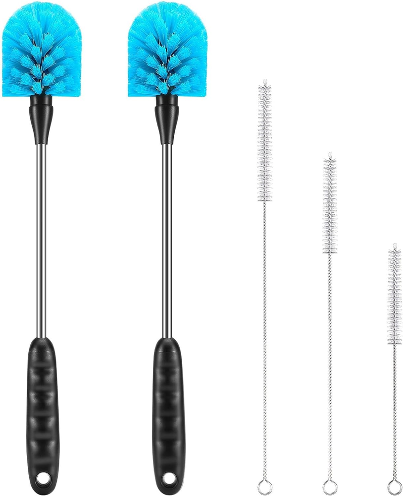 5-Pack Stainless Steel Bottle Cleaning Brushes with 15-Inch Handle
