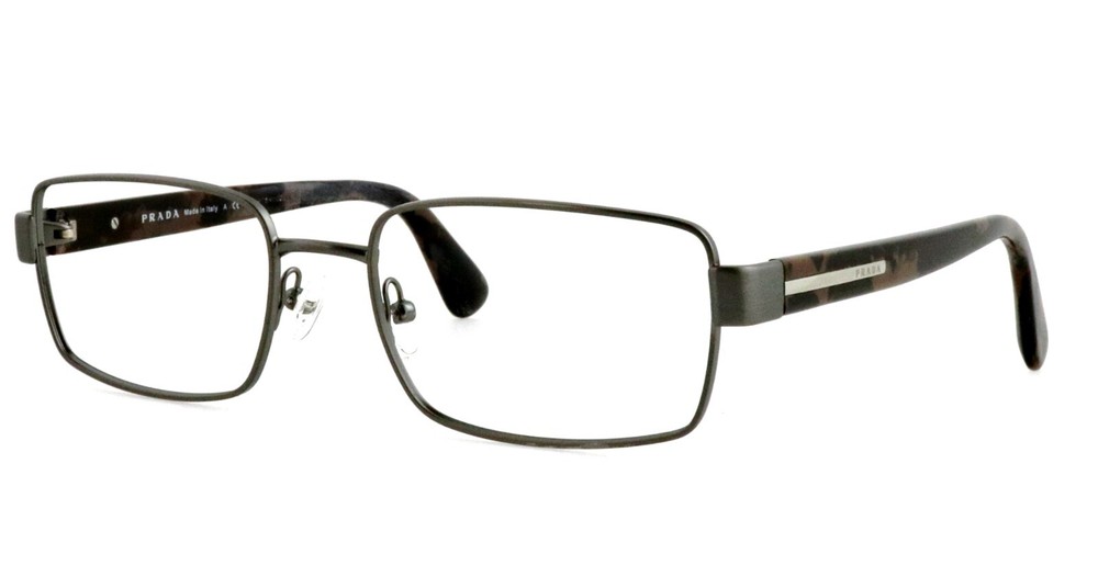 PRADA VPR60Q Matte Gunmetal Marble Eyeglasses 56mm Italy Made