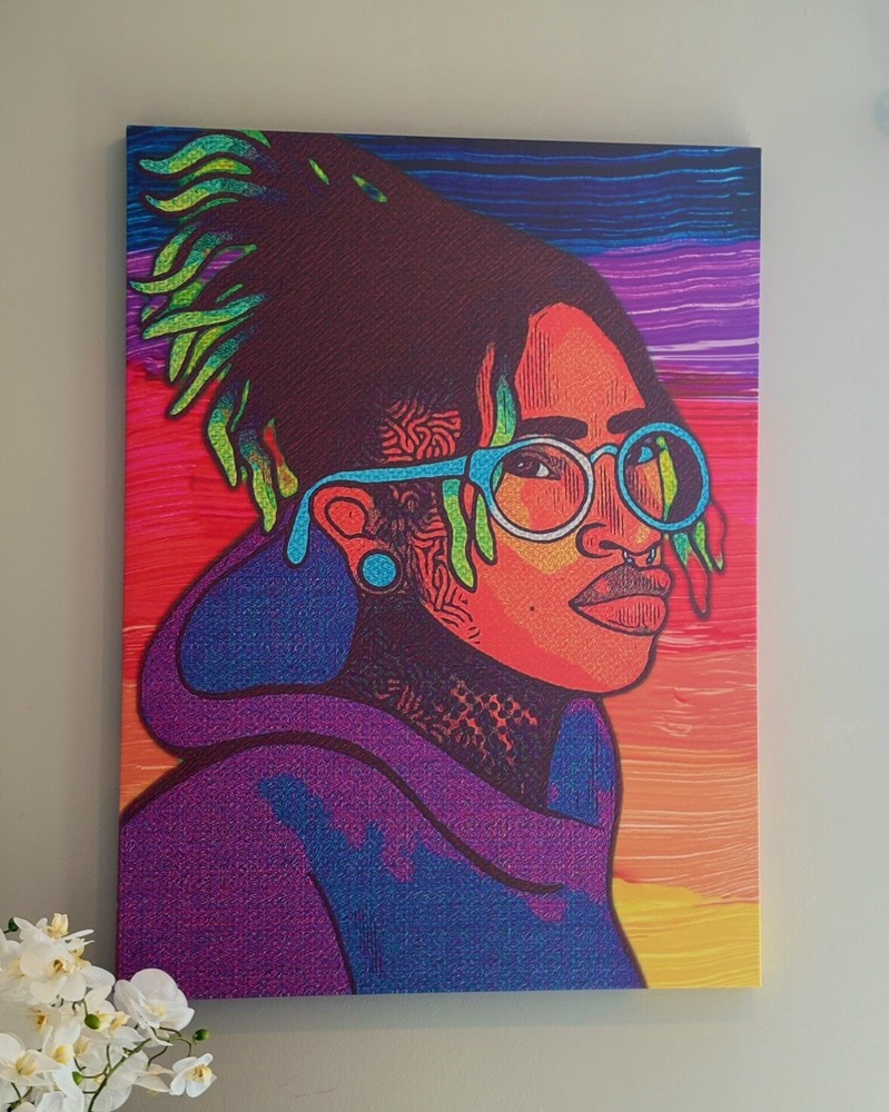 What Purple Feels Like, Abstract Painting Stretched On Canvas, Graphic Design.