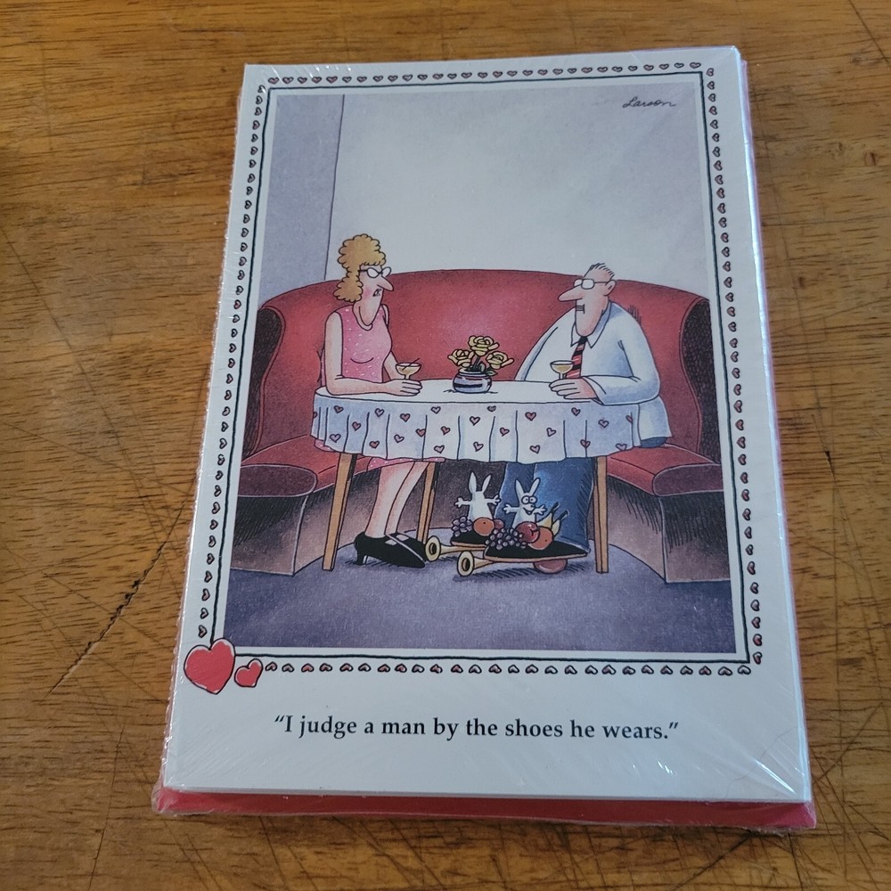 1 pack of 12 Gary Larson vintage Far Side Valentine Day cards W/ Envelopes