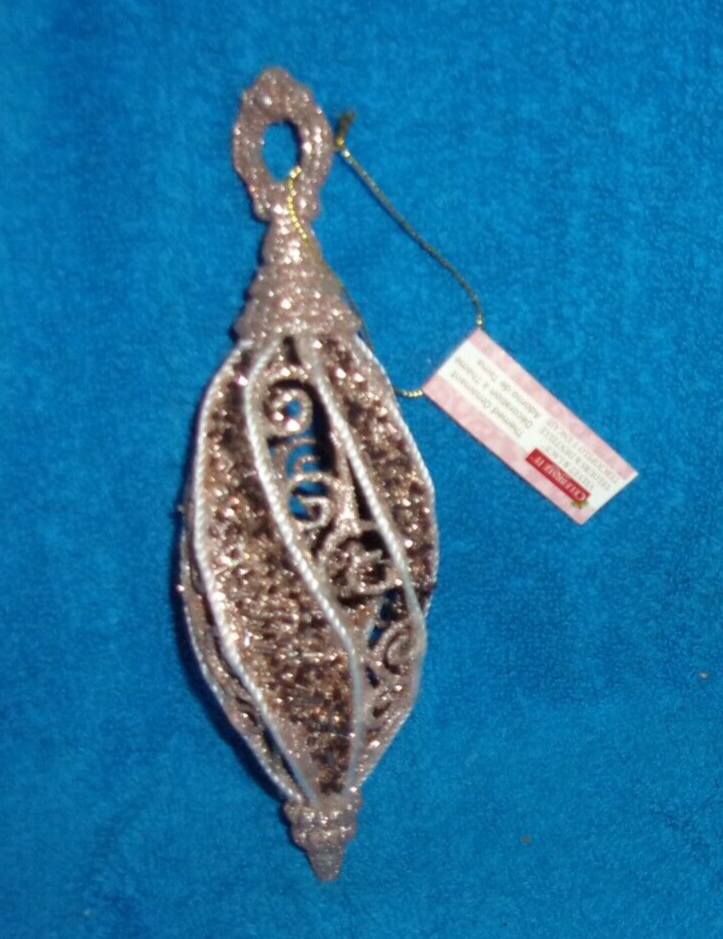 Velvet and Lace Gold Teardrop Christmas Ornament by Celebrate It