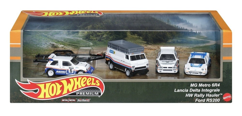 HOT WHEELS PREMIUM COLLECTOR RALLY SET FORD RS200 LANCIA DELTA MG METRO