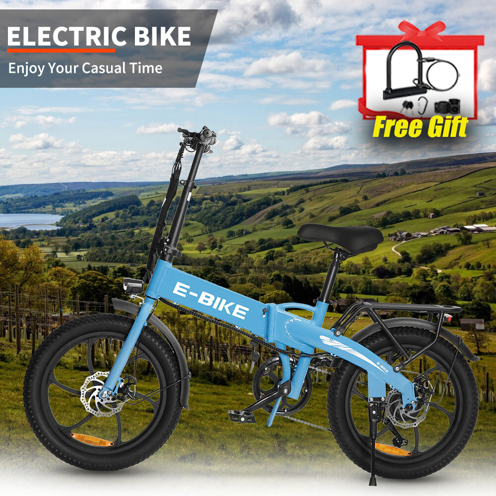 850W 20-Inch Fat Tire Folding Electric Bike 7-Speed Beach Mountain eBike