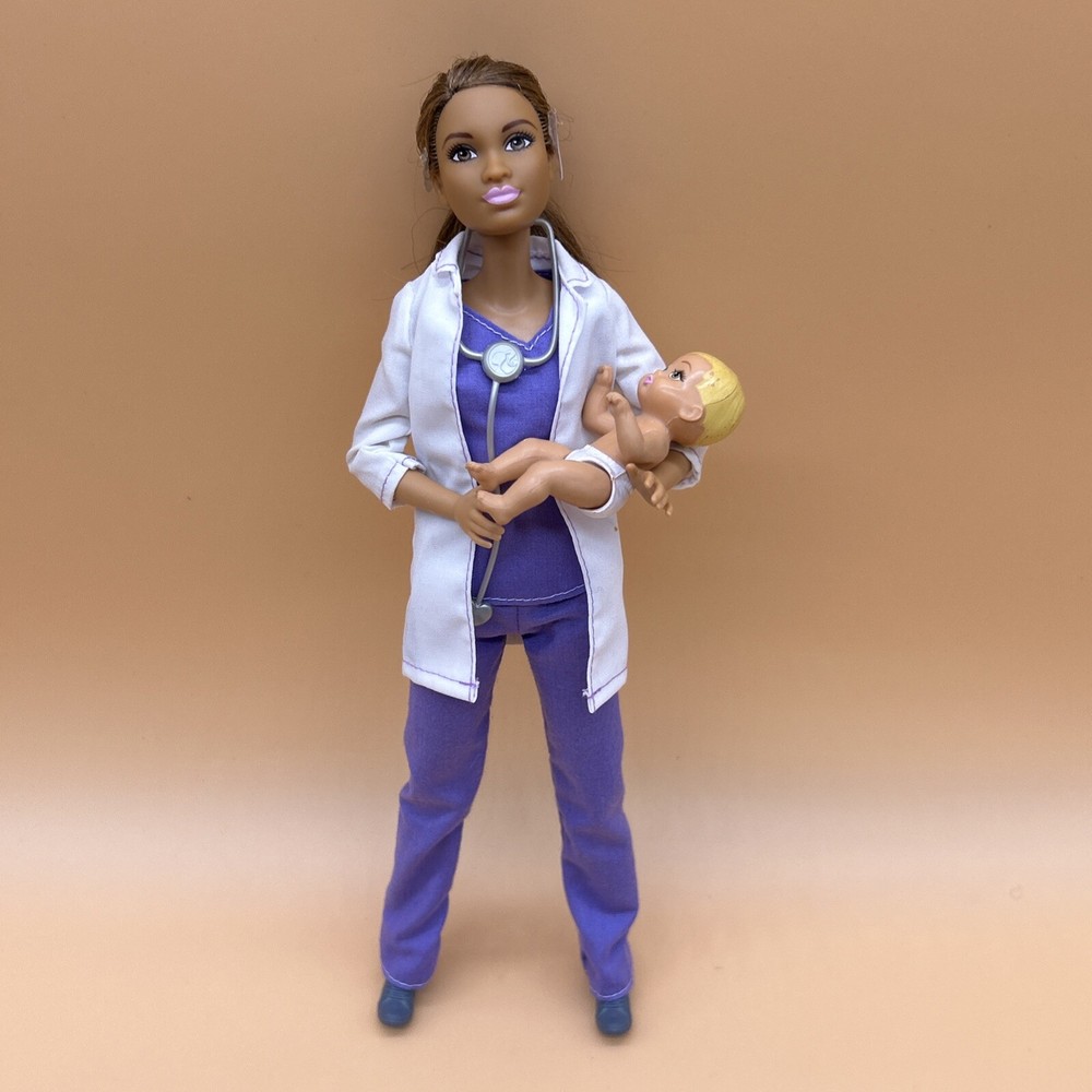 Barbie Career Doll Baby Doctor African American With Baby Patient FPR45 RARE