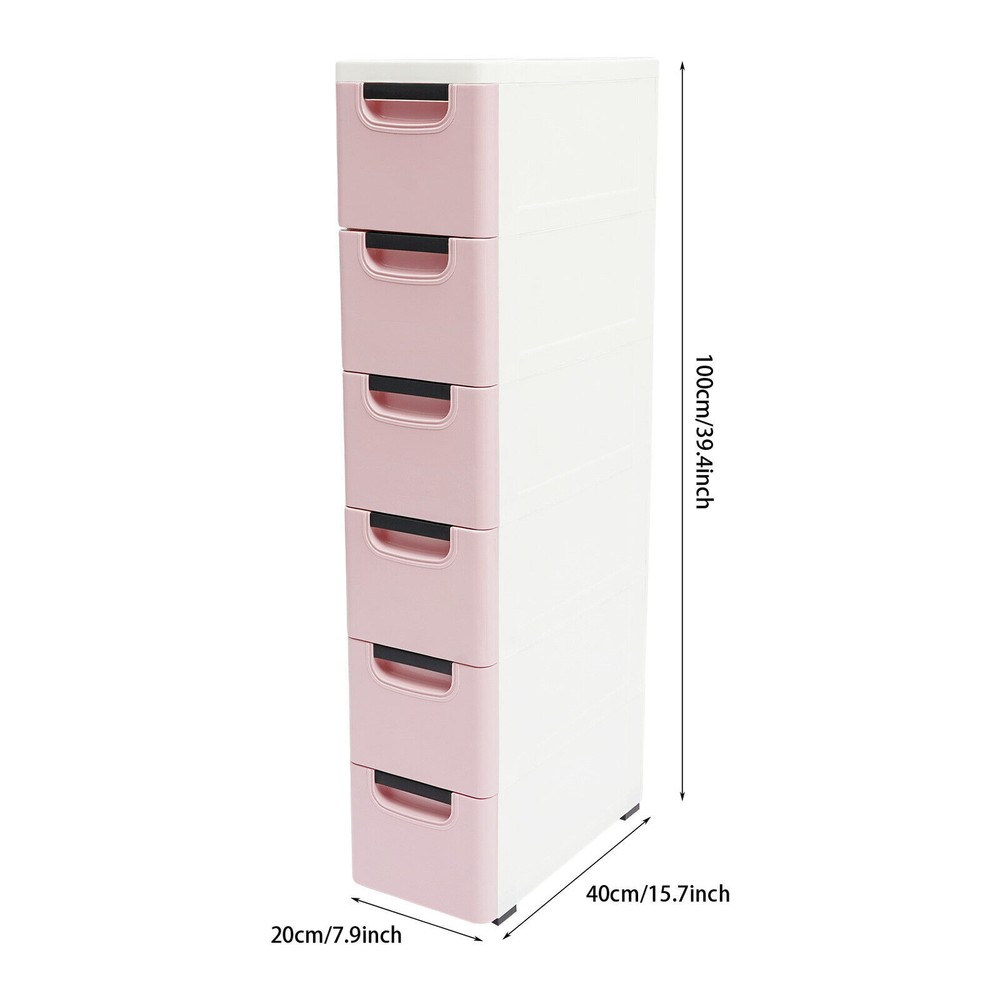 6-Drawer Narrow Storage Cabinet for Home or Office Spaces  