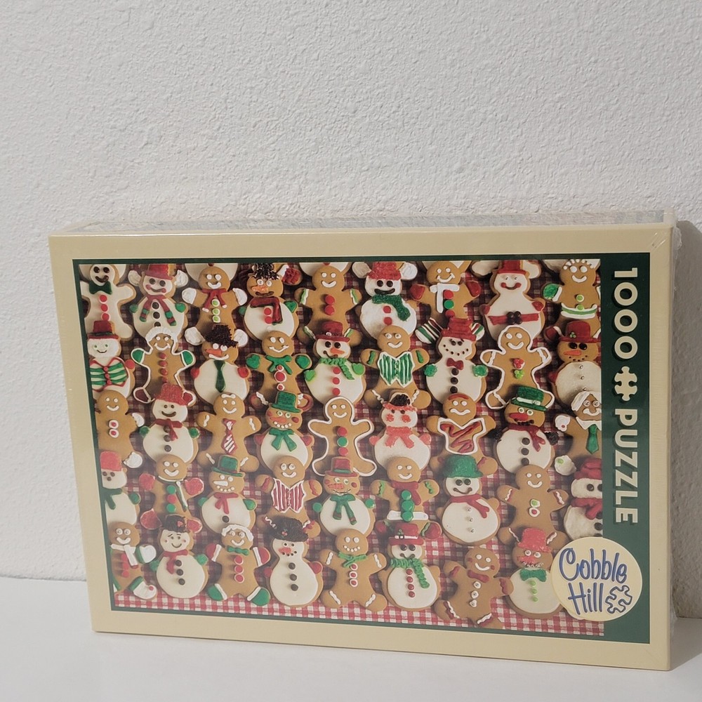 Cobble Hill Puzzle Christmas Bake Sale 1000 Pcs Gingerbread Cookies Snowmen-image