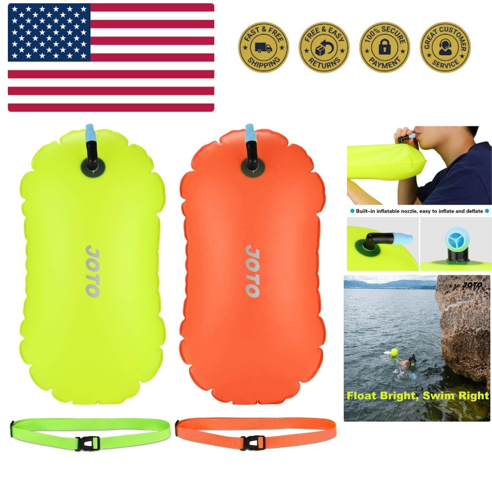 2 Pack Swim Buoy Float for Open Water, Swimming Belt Bubble Safety Float with...