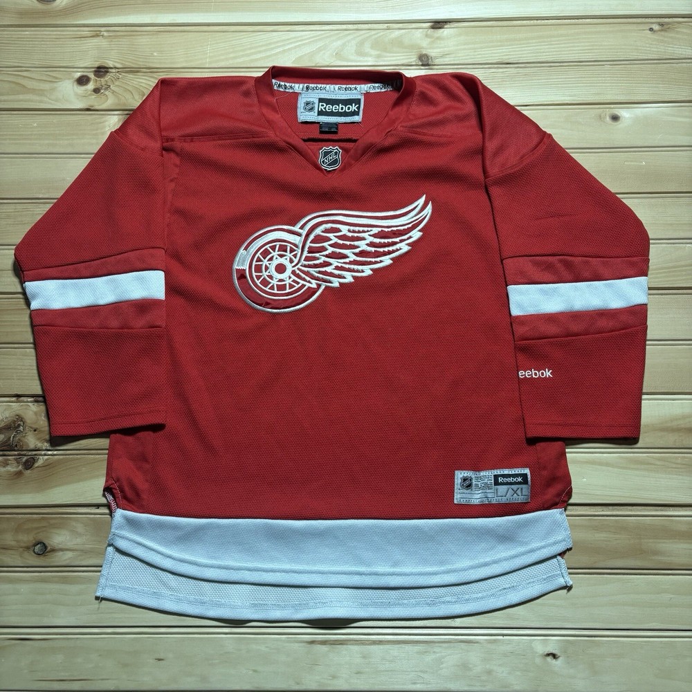 Vintage Reebok Detroit Red Wings Jersey NHL Hockey Jersey Blank Youth Size L/XL