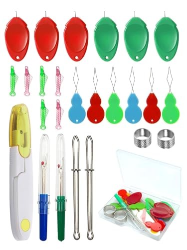 25-Piece Needle Threader Kit with Fish-Shaped Threaders for Easy Hand Sewing