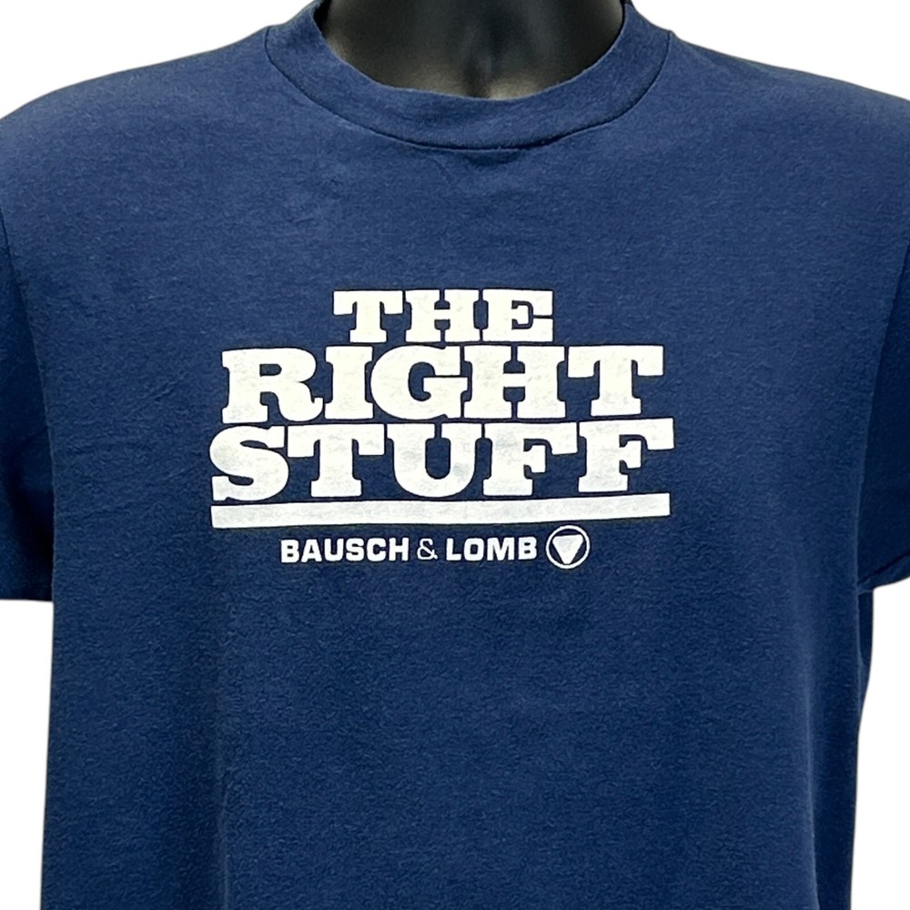 Vintage The Right Stuff Movie T Shirt Mens Medium Bausch & Lomb Film 80s Blue