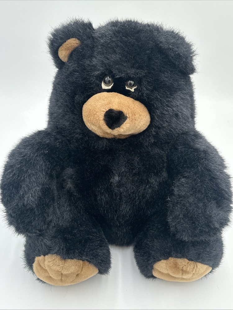 Chrisha Creative Playful Plush Vintage 1988 Black Tan Bear