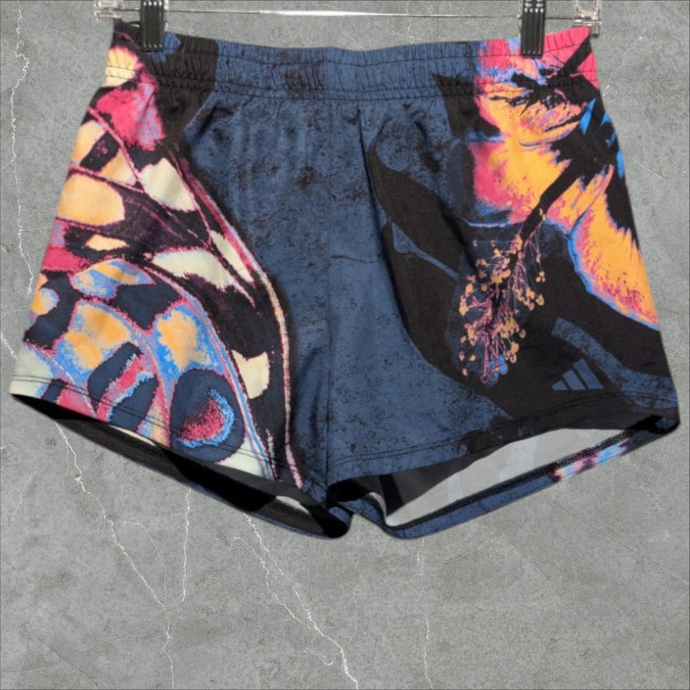 Adidas Girls L 14 Tropical Lined Elastic Waist Printed Woven Pacer Shorts