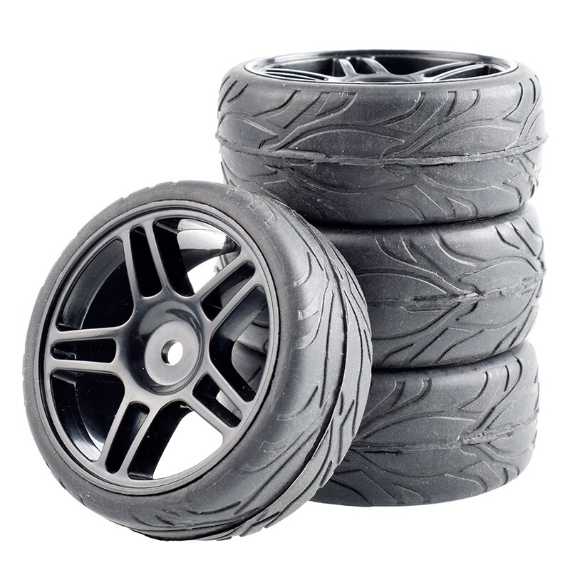 1/10 Onroad RC Car Wheels & Tires Set for Tamiya TT01 TT02 TT01E Kyosho HSP