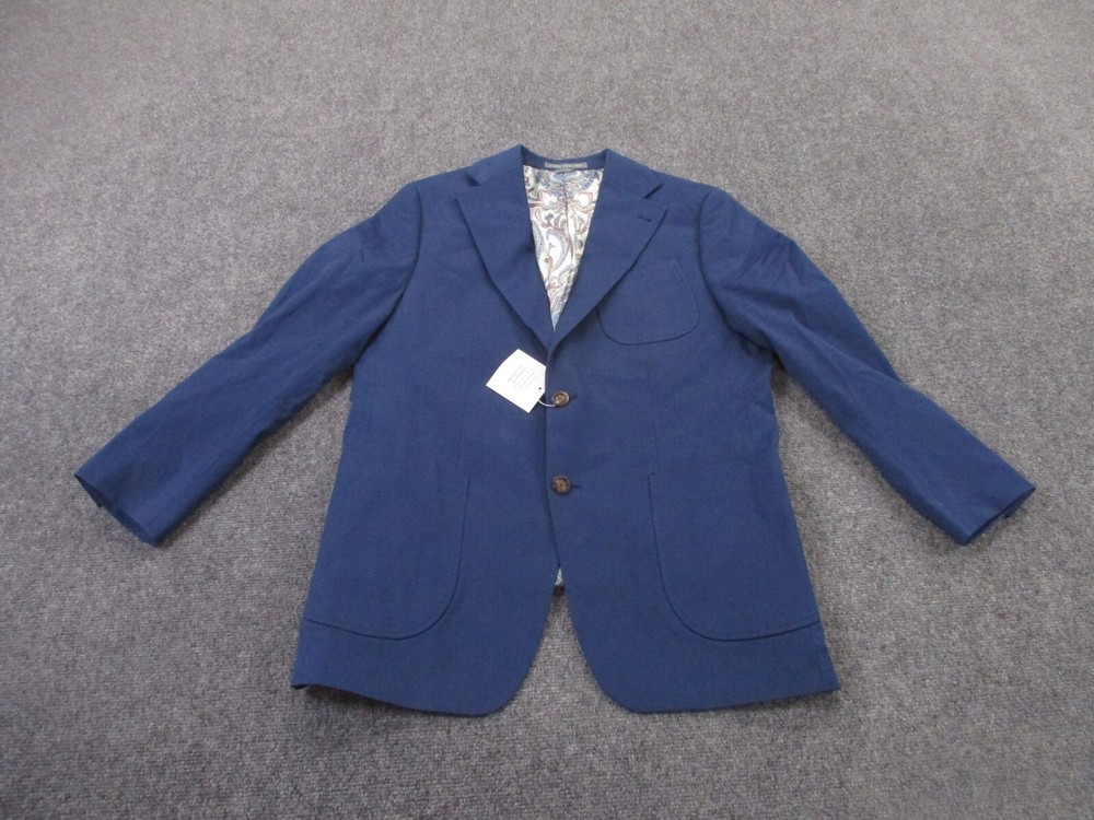 Indochino Jacket Men 52 Blazer Coat Business Paisley Lined Stretch Luxury NEW
