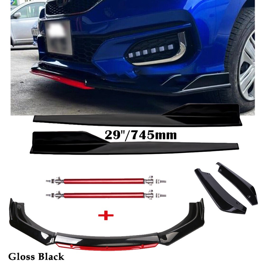 Front Bumper Lip Spoiler Splitter Rear Lip Side Skirt For Honda Fit 2006-2020