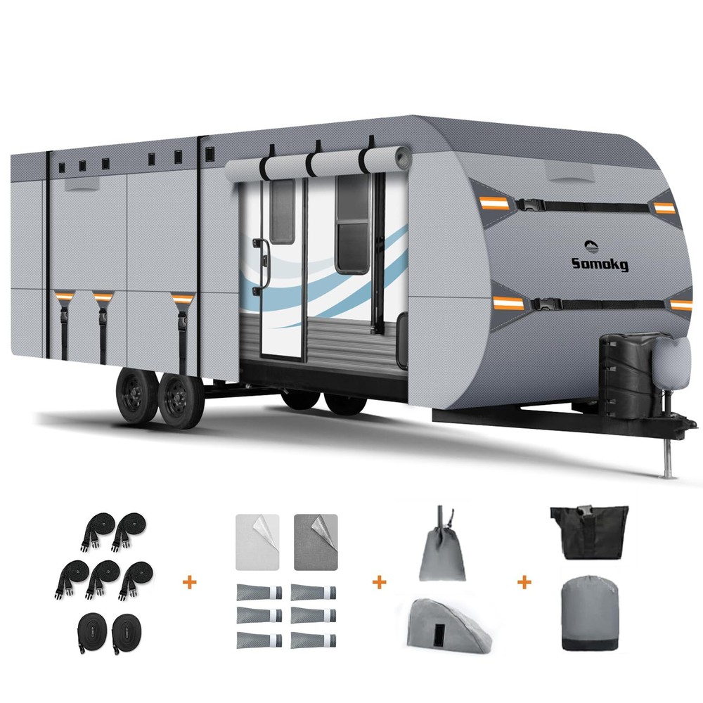 Upgrade 7 Layers RV Cover 30-33 FT Somokg Heavy Duty Travel Trailer RV Cover ...