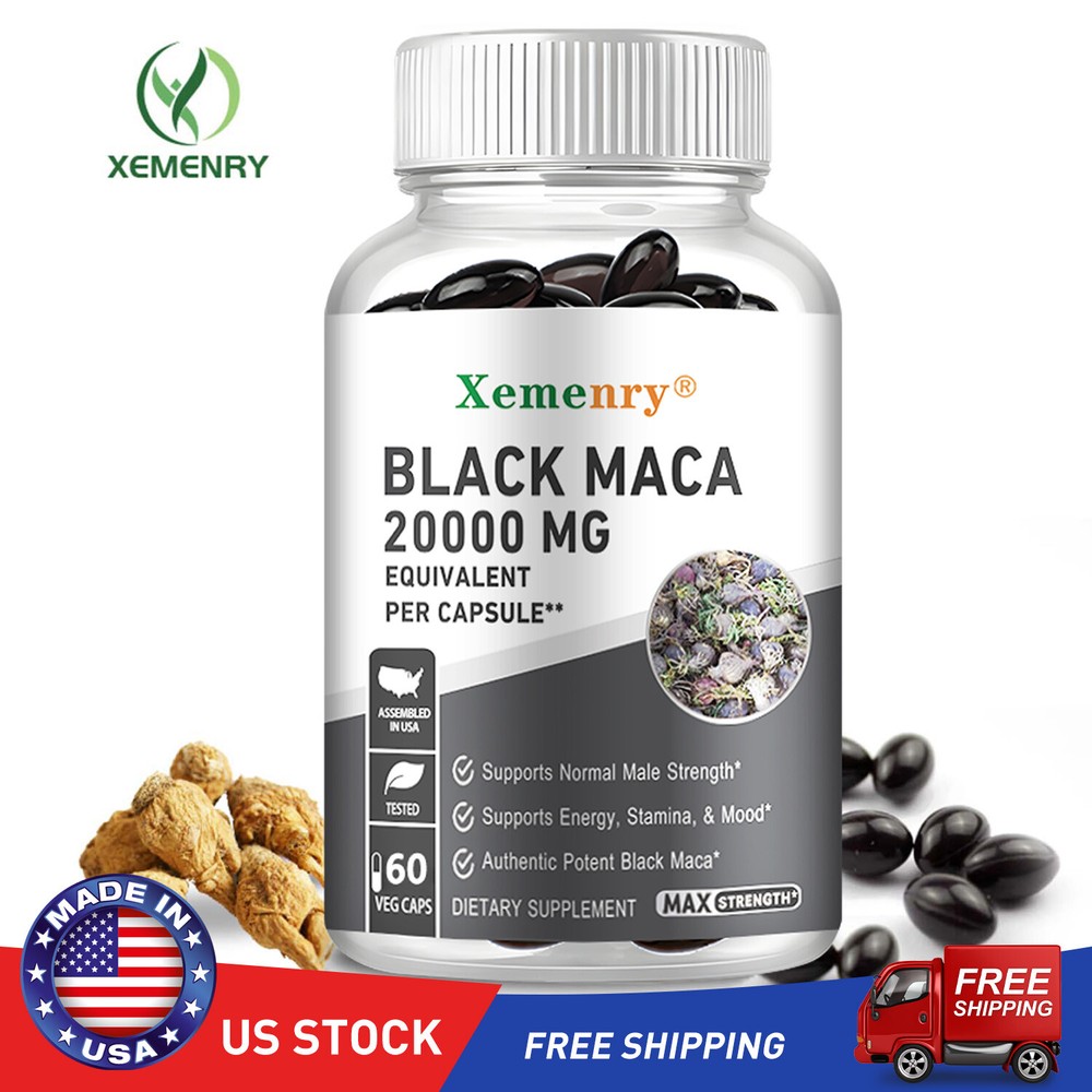 Black Maca 20000mg - Support Mental Alertness and Physical Performance, Energy